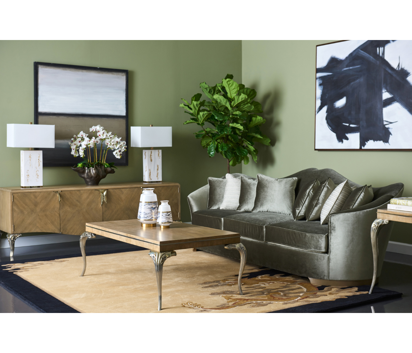 Rivoli Walnut & White Stainless Steel Entertainment Unit