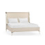 Rivoli White Stainless Steel Cali King Bed