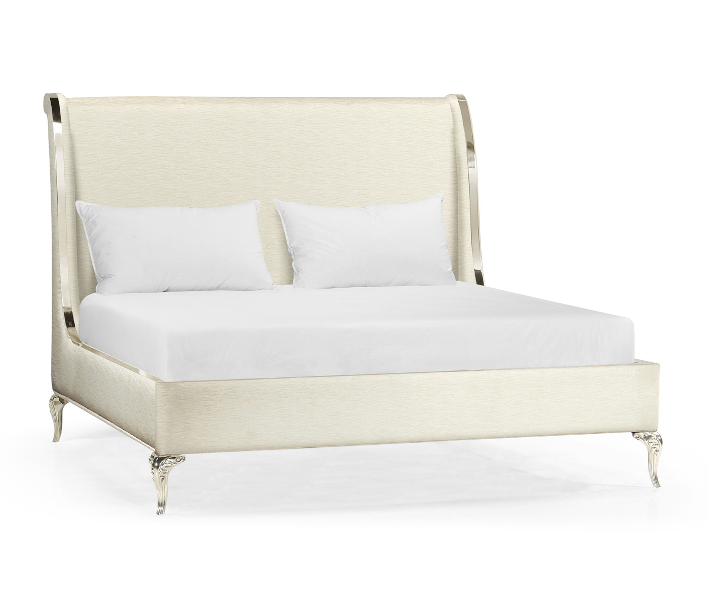 Rivoli White Stainless Steel UK King Bed