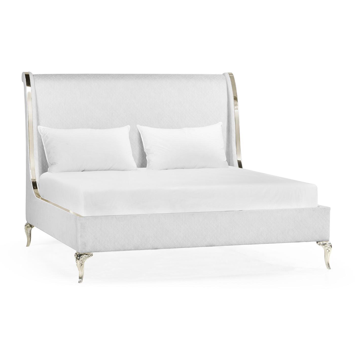 Rivoli White Stainless Steel US Queen Bed