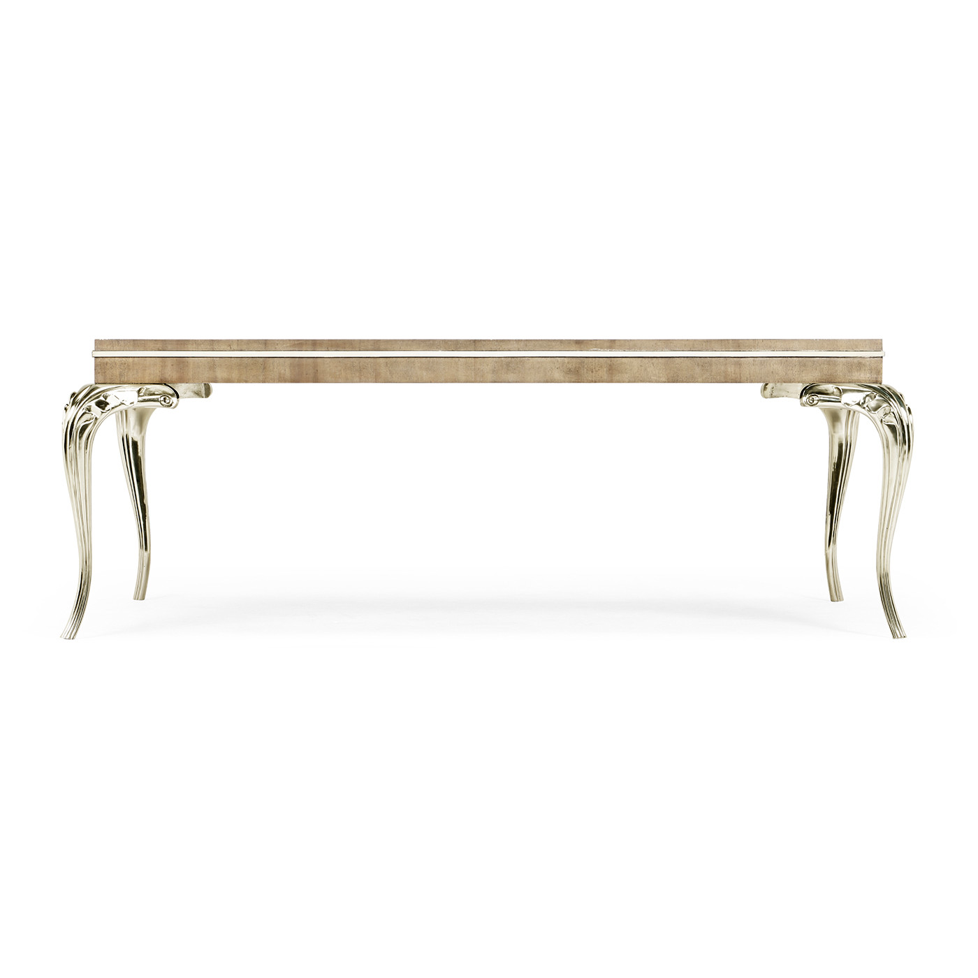 Rectangular Rivoli Walnut & White Stainless Steel Cocktail Table