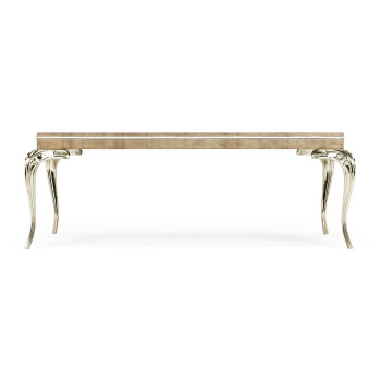 Rectangular Rivoli Walnut & White Stainless Steel Cocktail Table