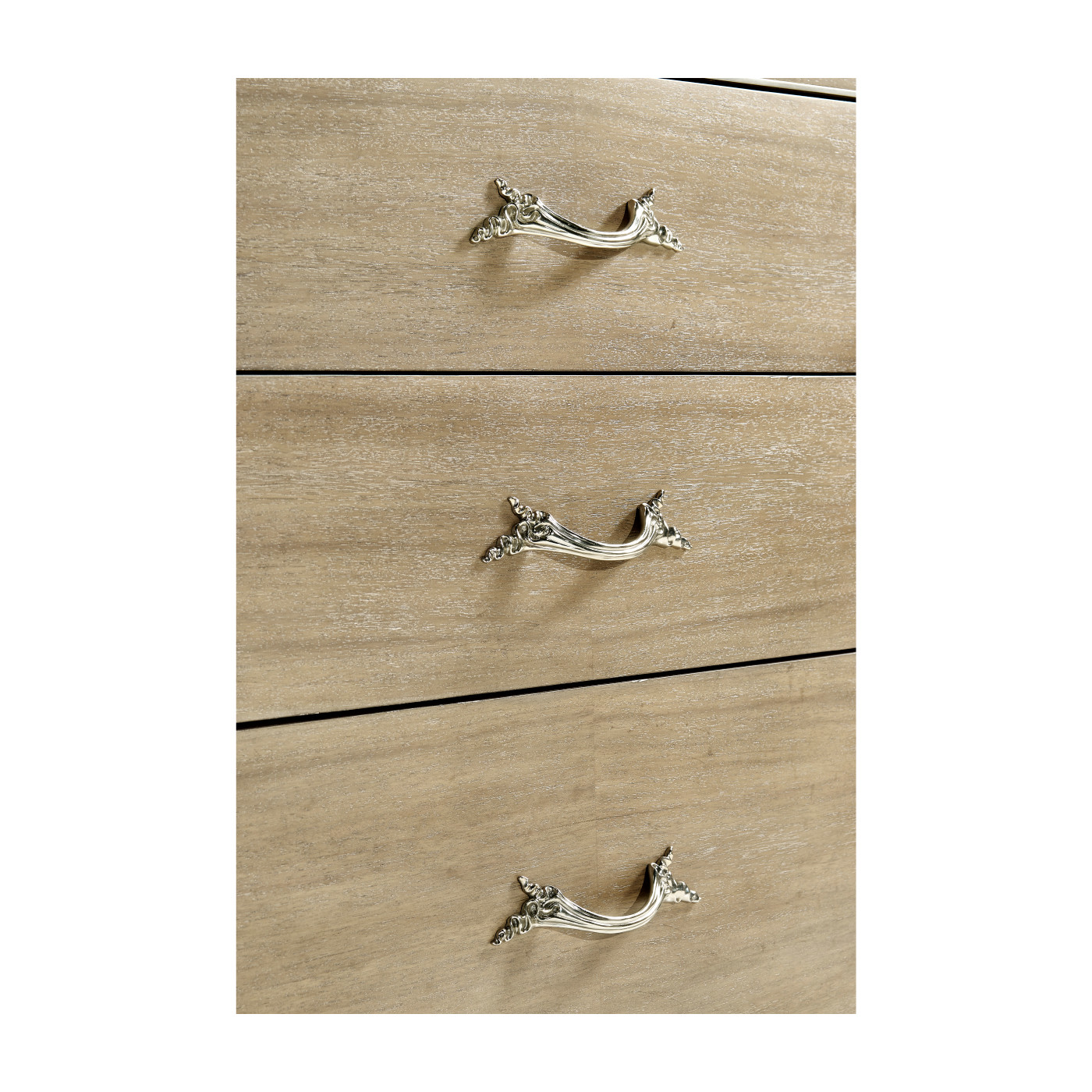 Rivoli Walnut & White Stainless Steel Dresser with Nine Drawers