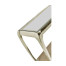 Narrow Rivoli Walnut & White Stainless Steel Console Table with Clear Glass Top