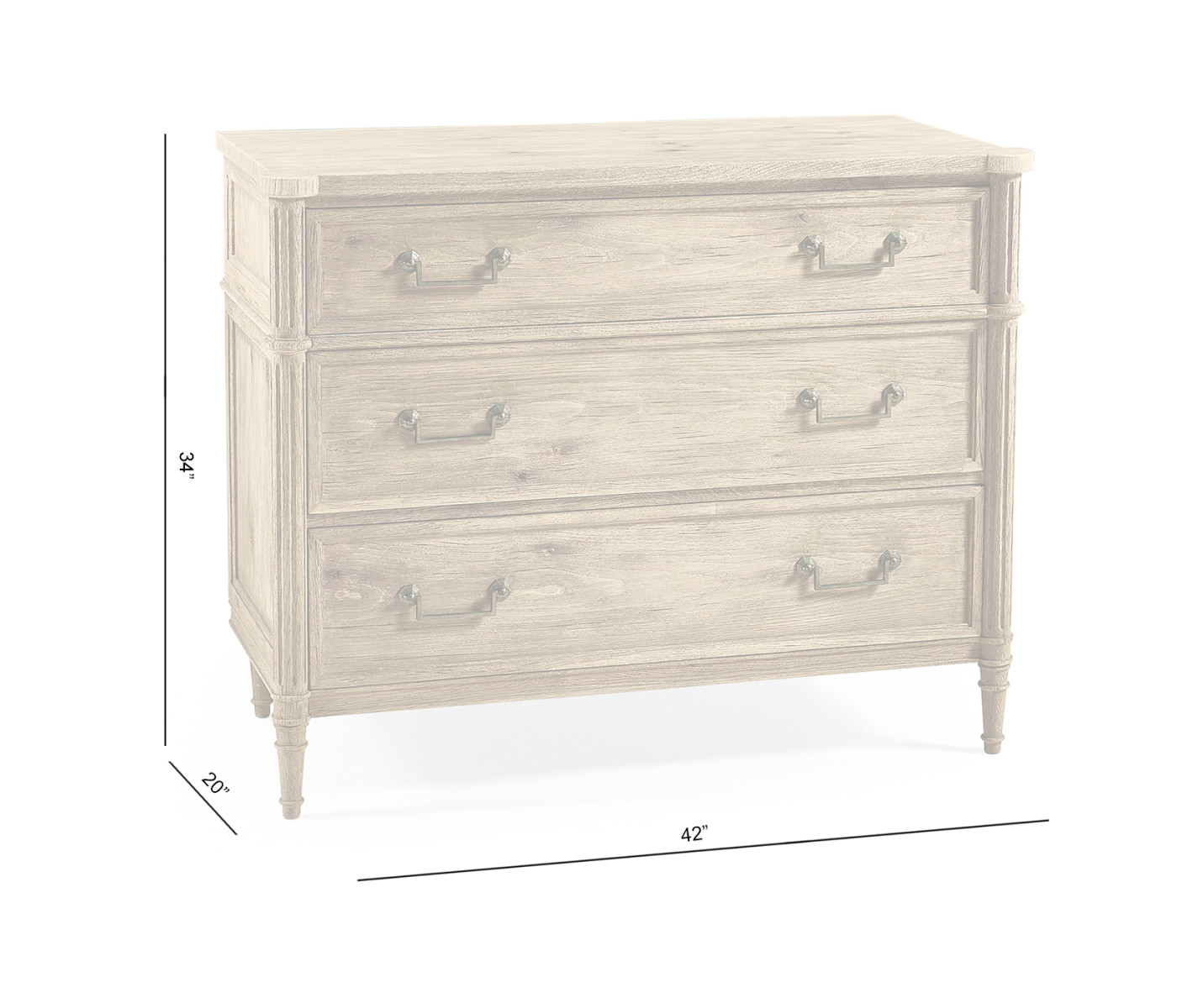 Kalpa Louis XVI Drawer Chest - Stripped Chestnut