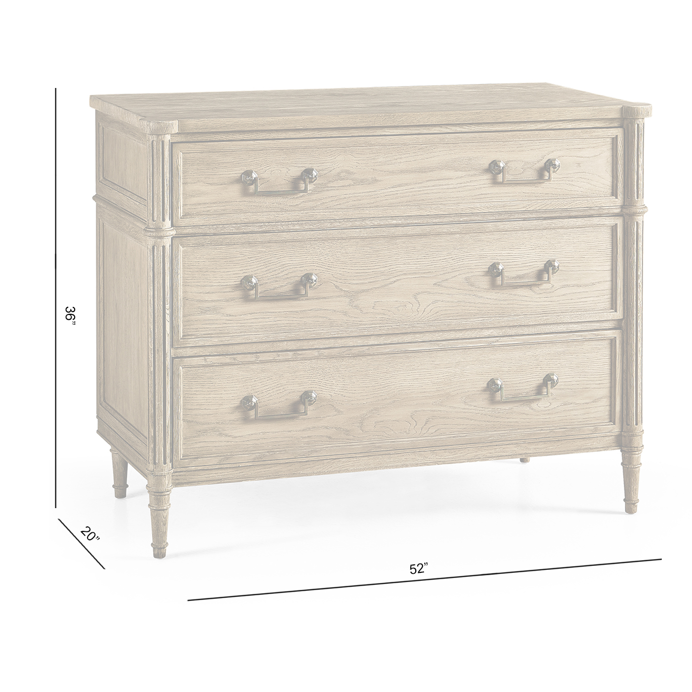 Kalpa Louis XVI Drawer Chest - Stripped Chestnut