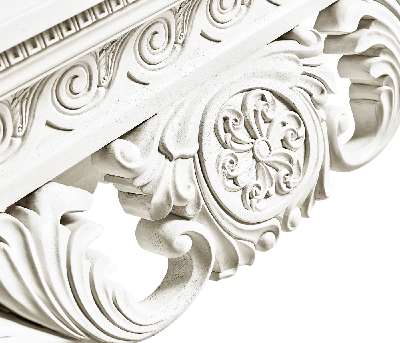 Incus Carved Console W/ Wood Top