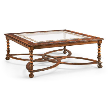 Square Oyster & Églomisé Coffee Table