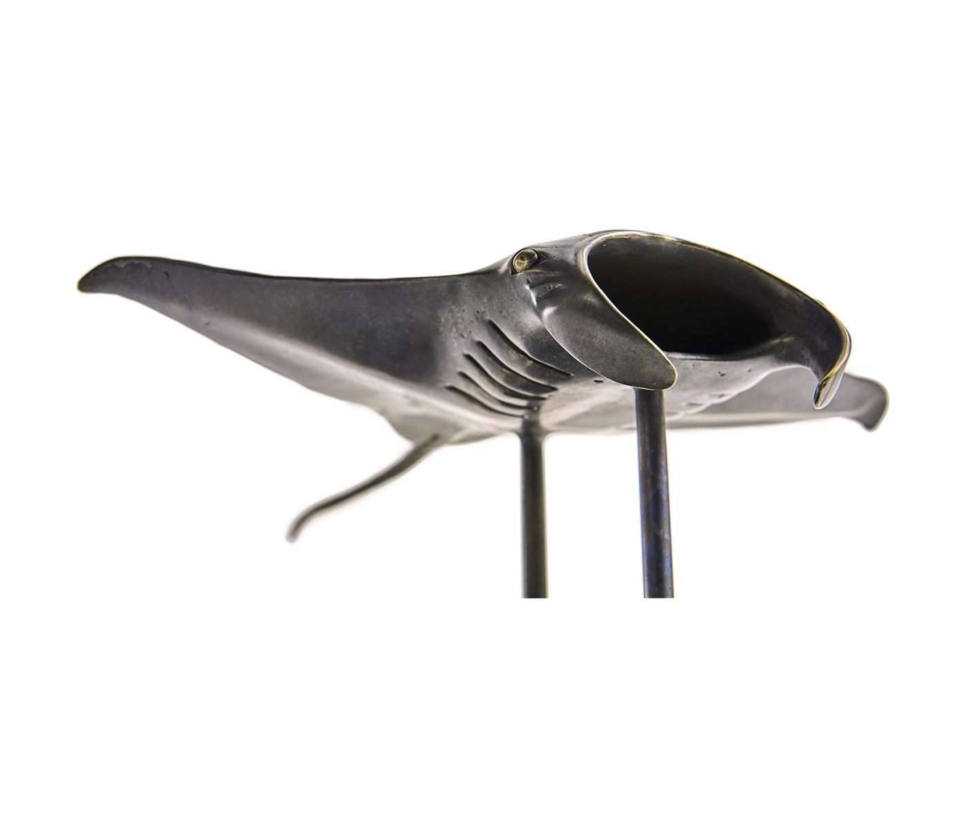 Manta Ray Bronze Statue with Marble Base