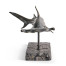 Arc Hammerhead Shark Bronze Statue with Marble Base