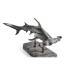 Arc Hammerhead Shark Bronze Statue with Marble Base