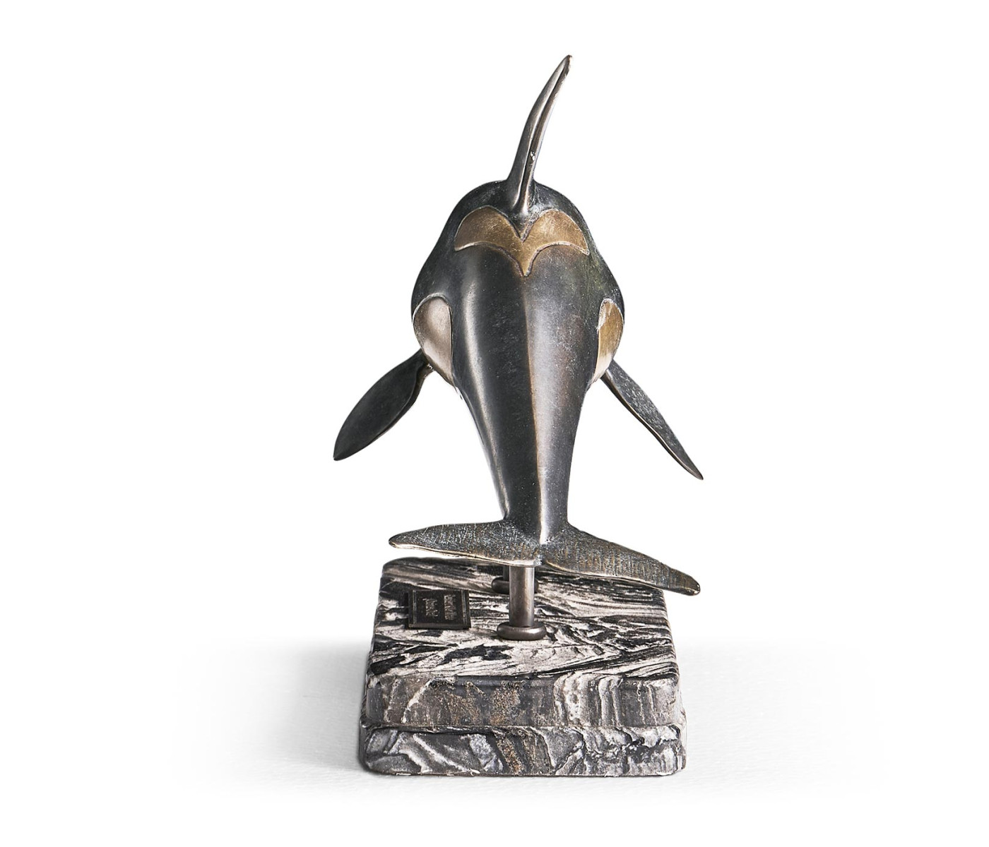 Killer Whale Bronze Statue with Marble Base