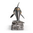 Killer Whale Bronze Statue with Marble Base