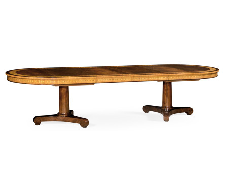 Mahogany two self storing leaves Biedermeier style dining table