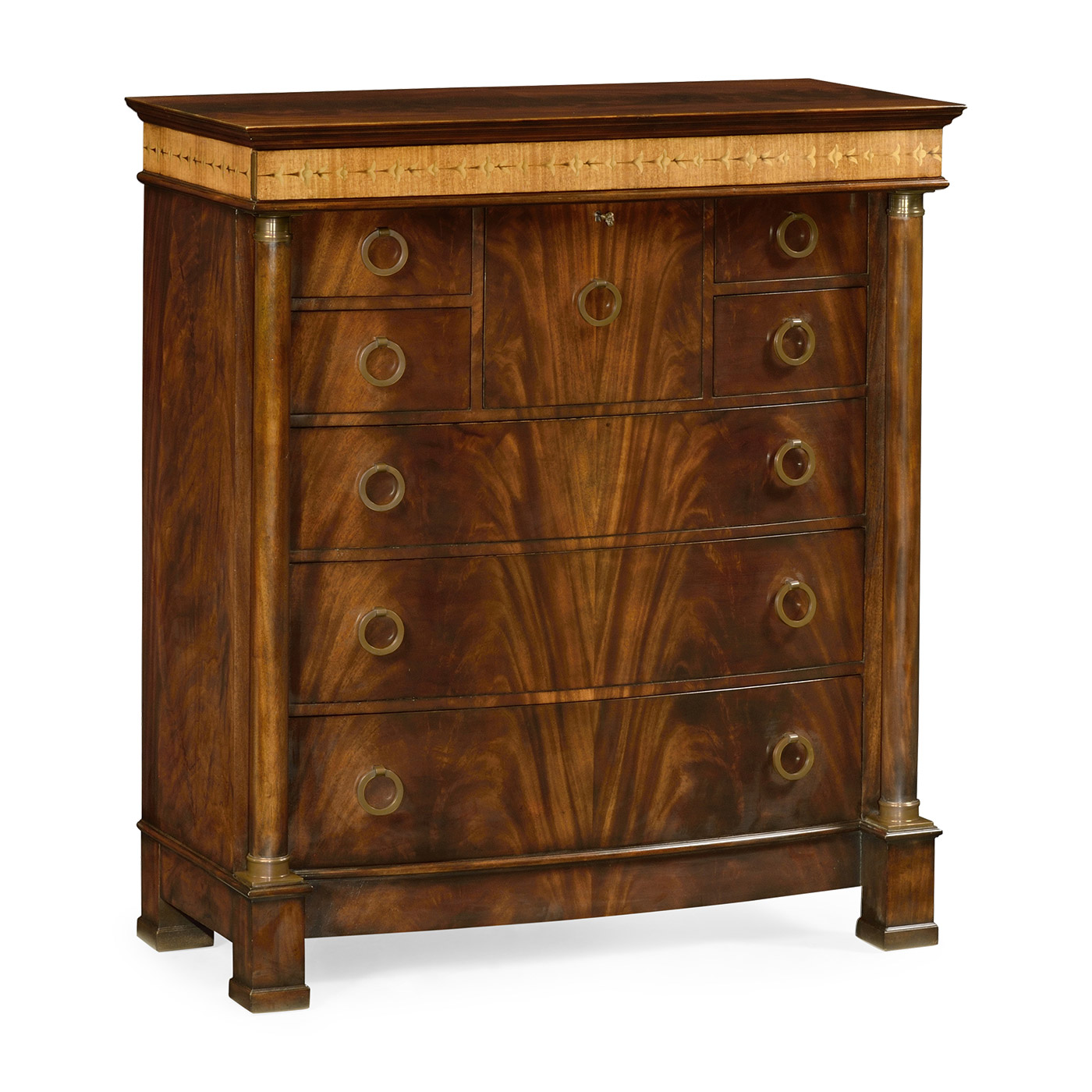 Mahogany biedermeier high chest