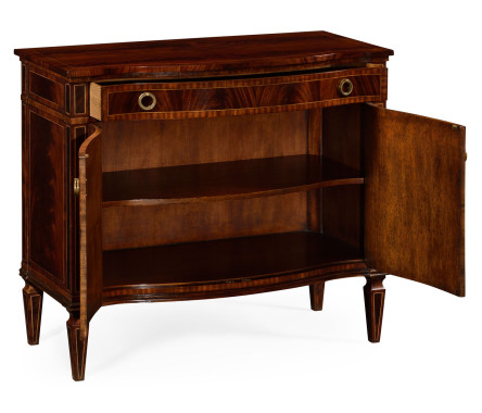 Bowfront mahogany side cabinet (high seen)