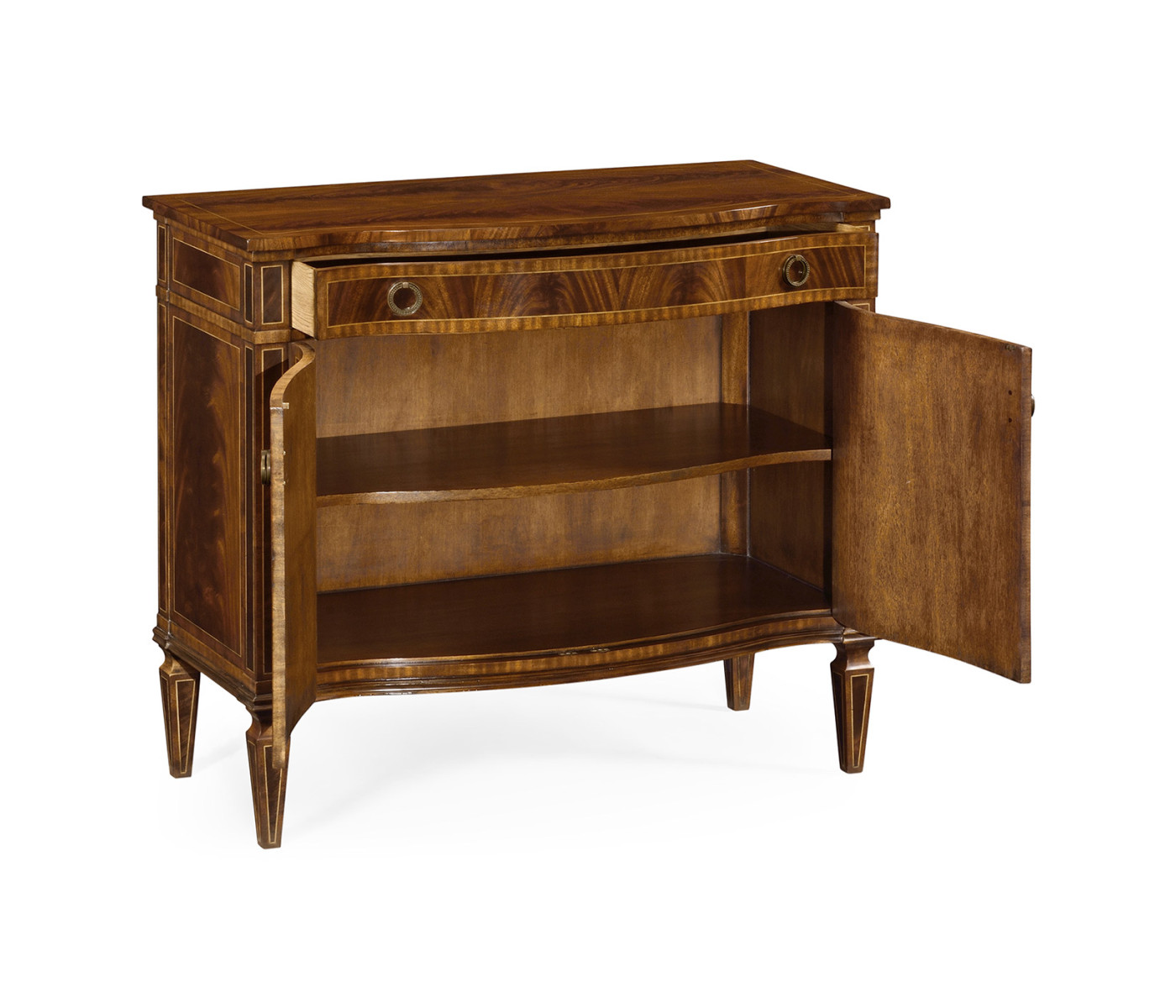 Bowfront mahogany side cabinet (high seen)