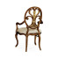 Sheraton Style Burl Walnut Oval Back Arm Chair