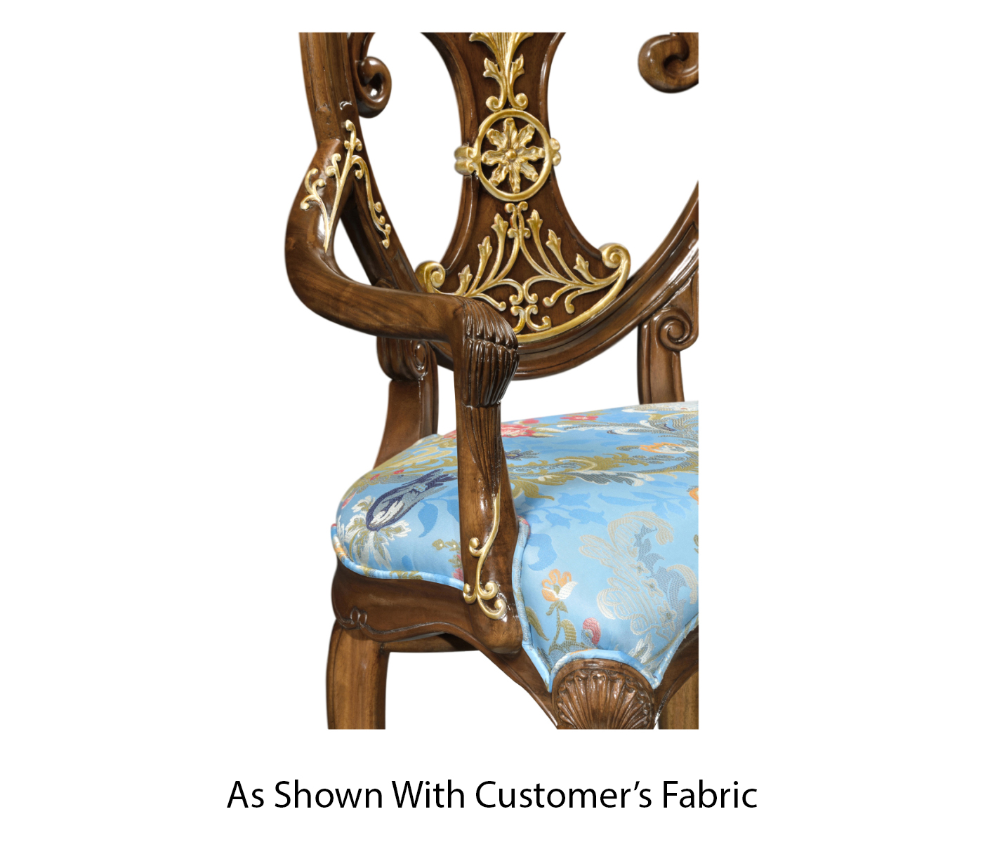 Sheraton Style Burl Walnut Oval Back Arm Chair