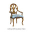 Sheraton Style Burl Walnut Oval Back Arm Chair