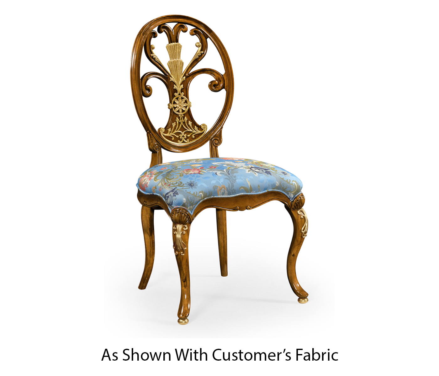 Sheraton Style Burl Walnut Oval Back Side Chair