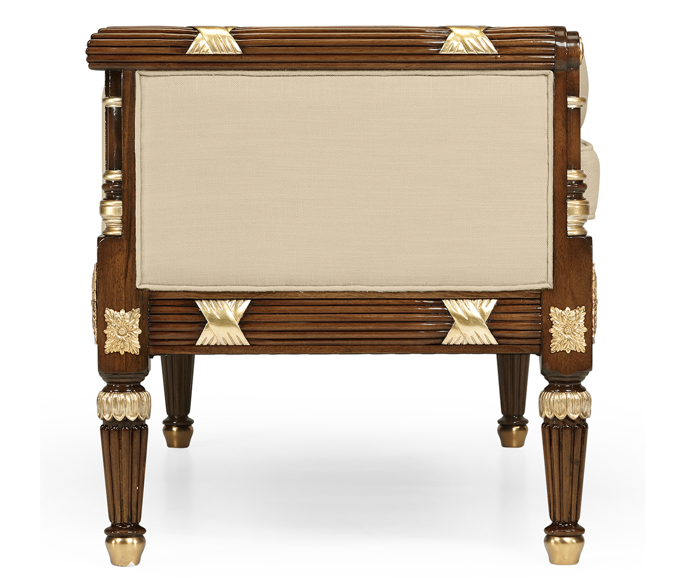 Regency Style Walnut Upholstered Settee