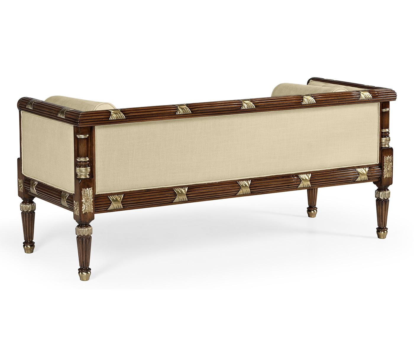 Regency Style Walnut Upholstered Settee