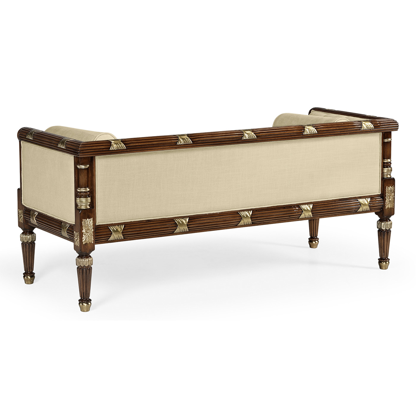 Regency Style Walnut Upholstered Settee