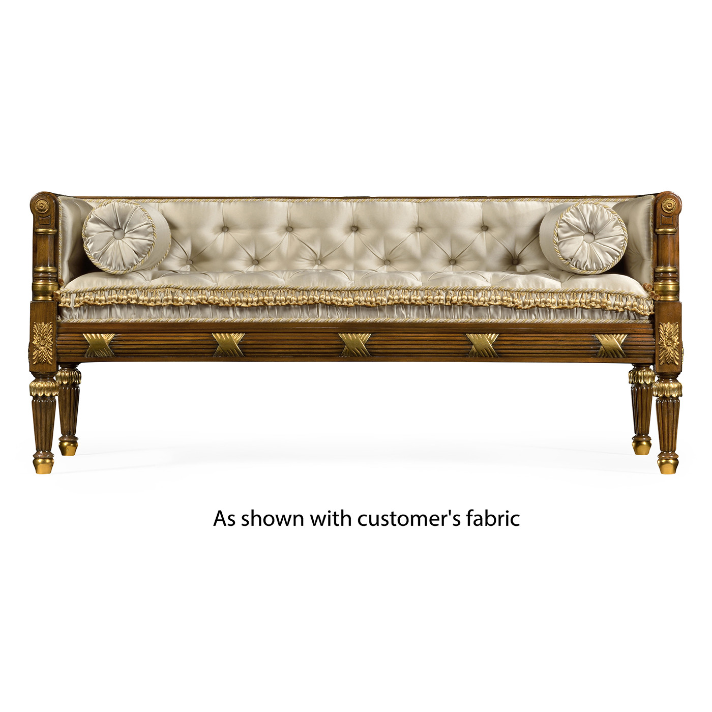 Regency Style Walnut Upholstered Settee