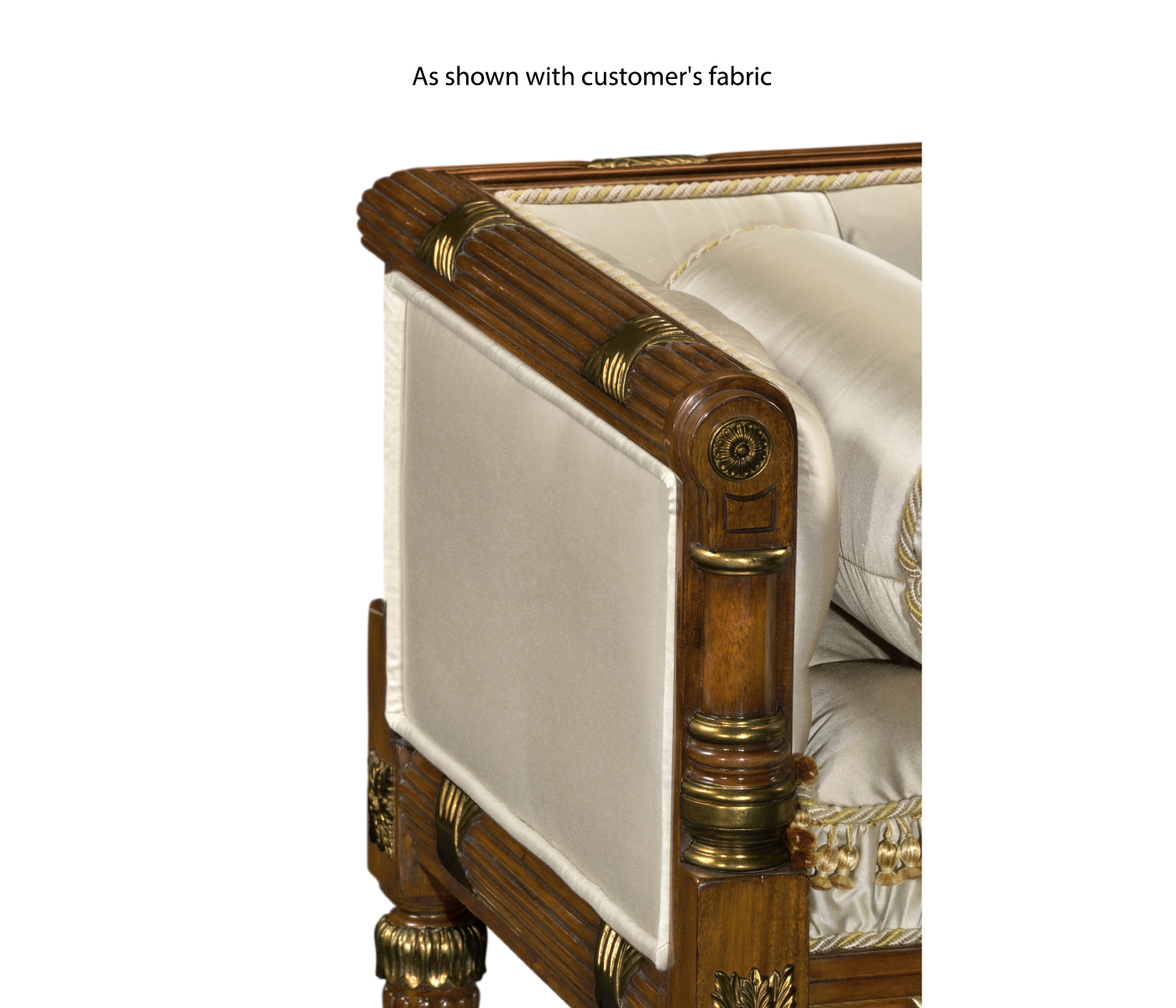 Regency Style Walnut Upholstered Settee
