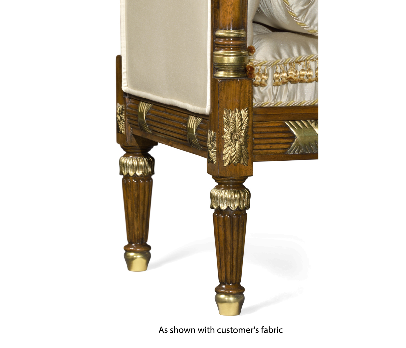 Regency Style Walnut Upholstered Settee