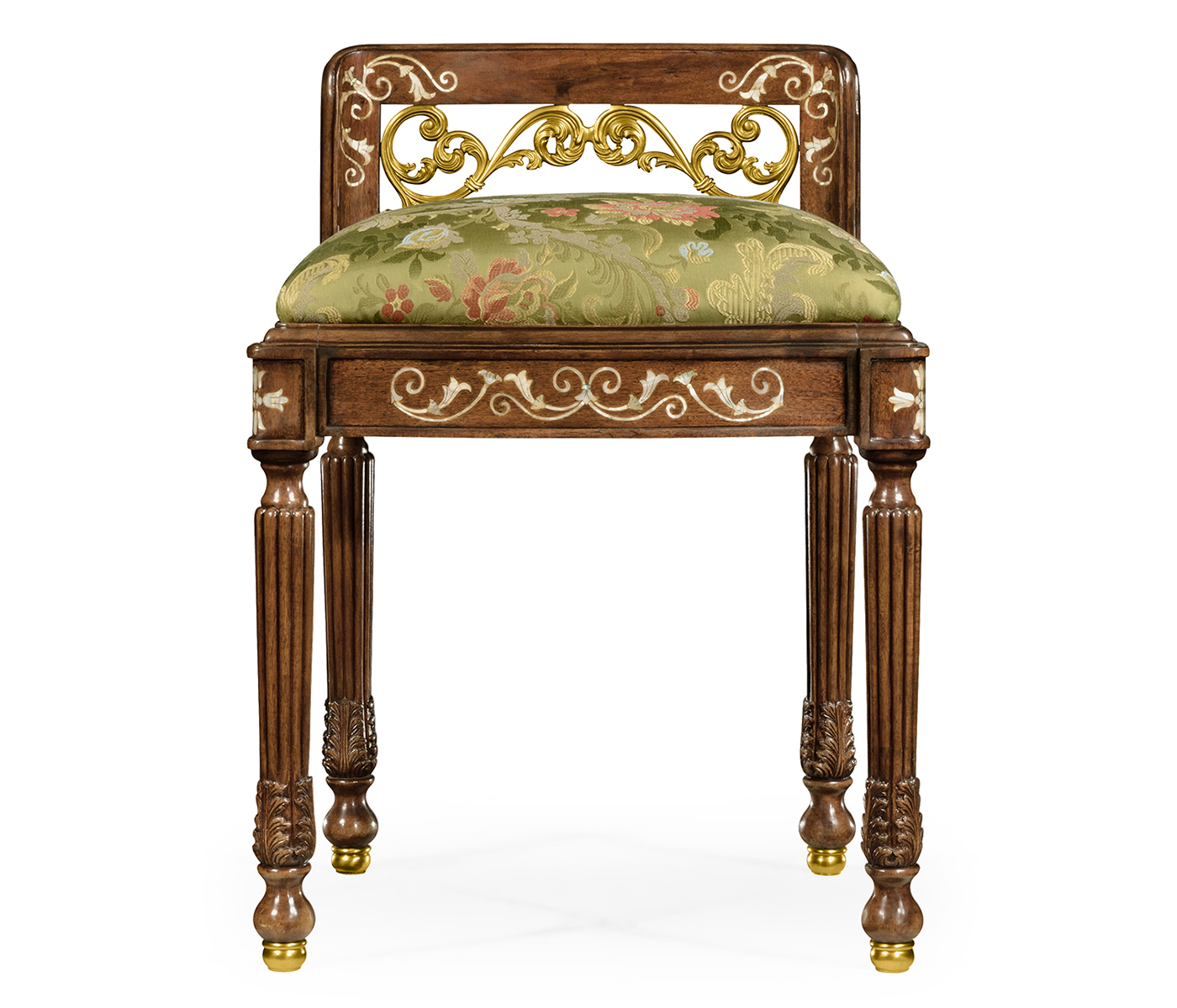 Burl & mother of pearl dressing stool