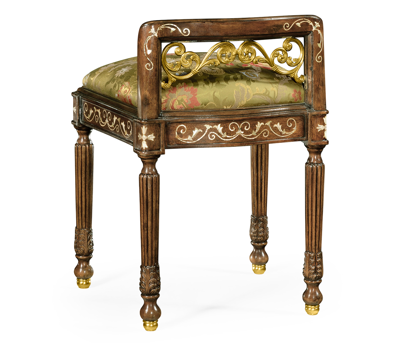 Burl & mother of pearl dressing stool