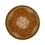 Burl & mother of pearl inlaid round side table