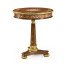 Burl & mother of pearl inlaid round side table