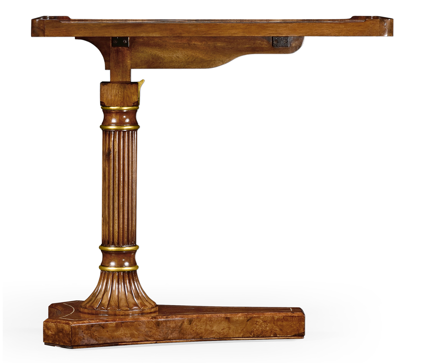 Burl & mother of pearl adjustable sofa/bed table