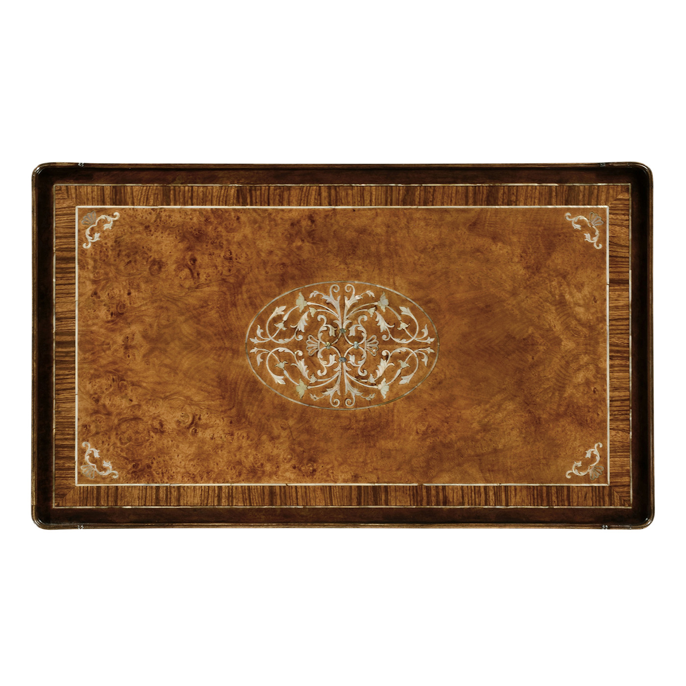 Burl & Mother of Pearl Adjustable Sofa/Bed Table