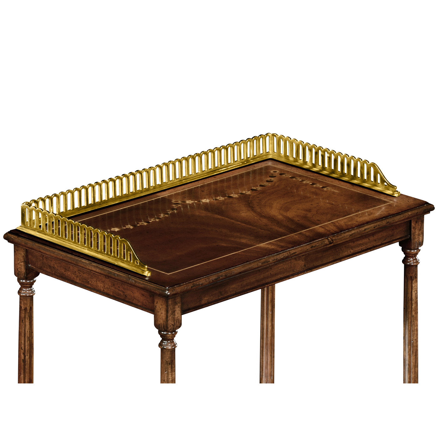 Mahogany Three-Tier Shelf with Canterbury