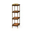 Mahogany four-tier étagère with leather inserts