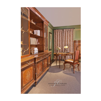 Large Burl & Mother of Pearl Glazed Bookcase