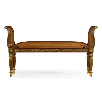 Burl & Mother of Pearl Hall Bench