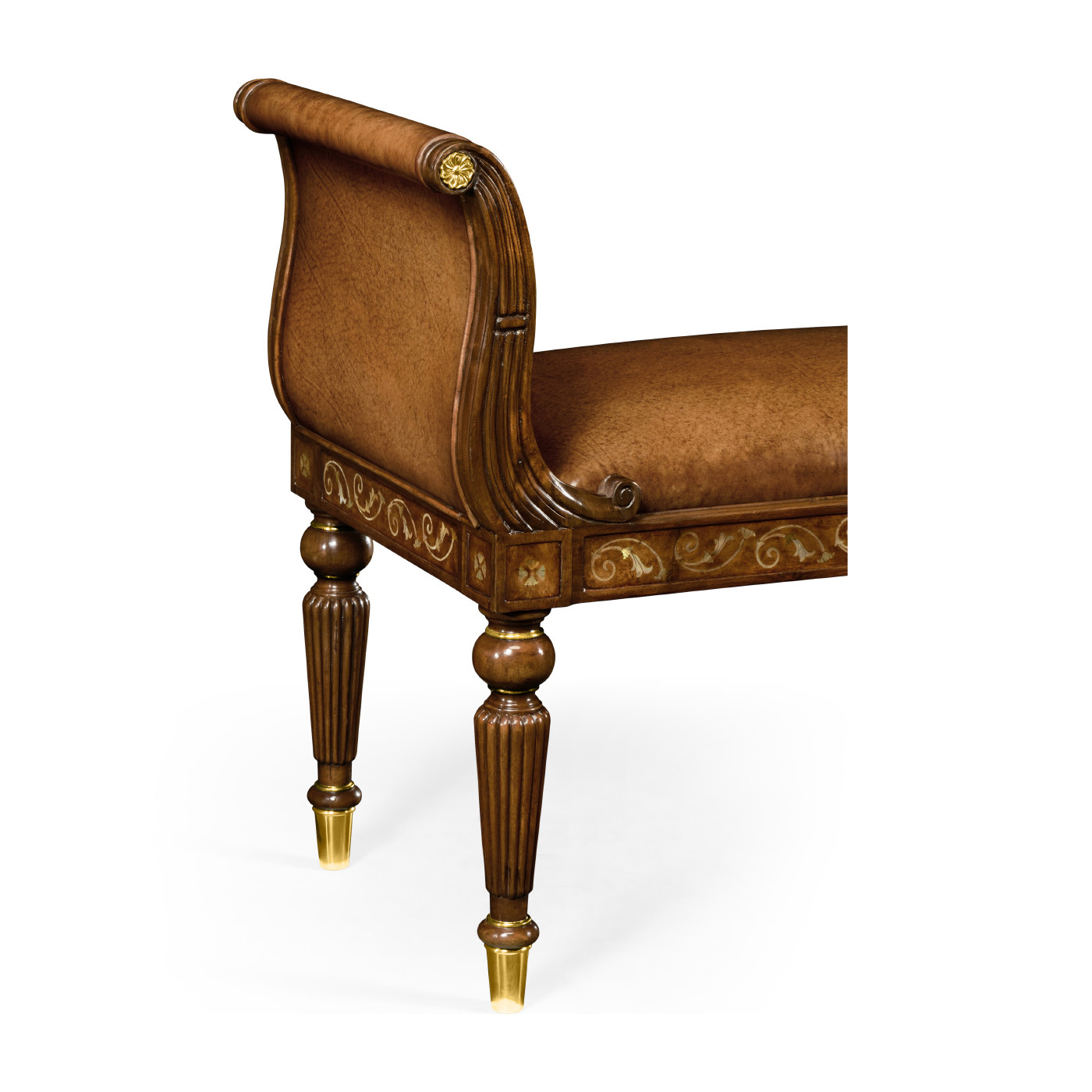 Burl & Mother of Pearl Hall Bench