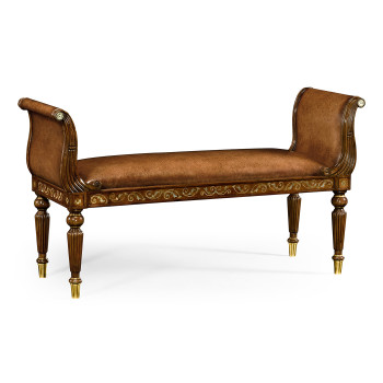 Burl & Mother of Pearl Hall Bench