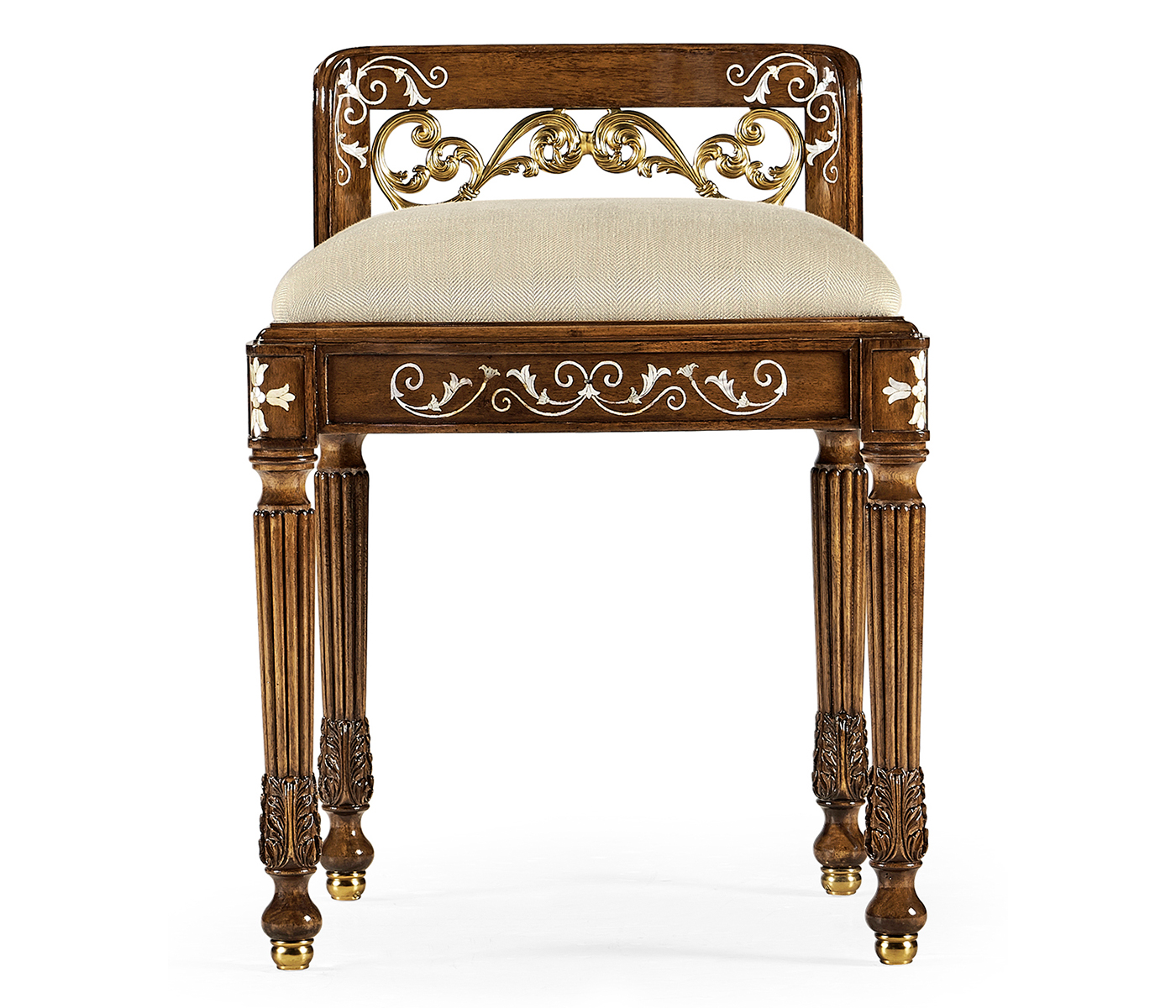 Burl & Mother of Pearl Dressing Stool