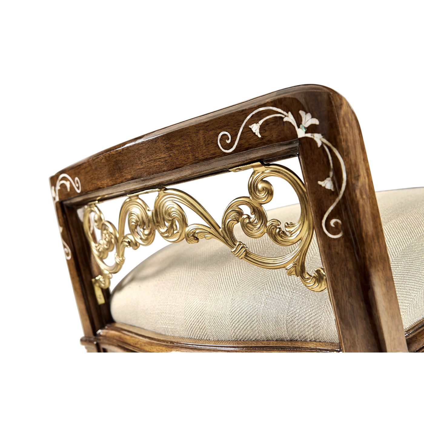 Burl & Mother of Pearl Dressing Stool