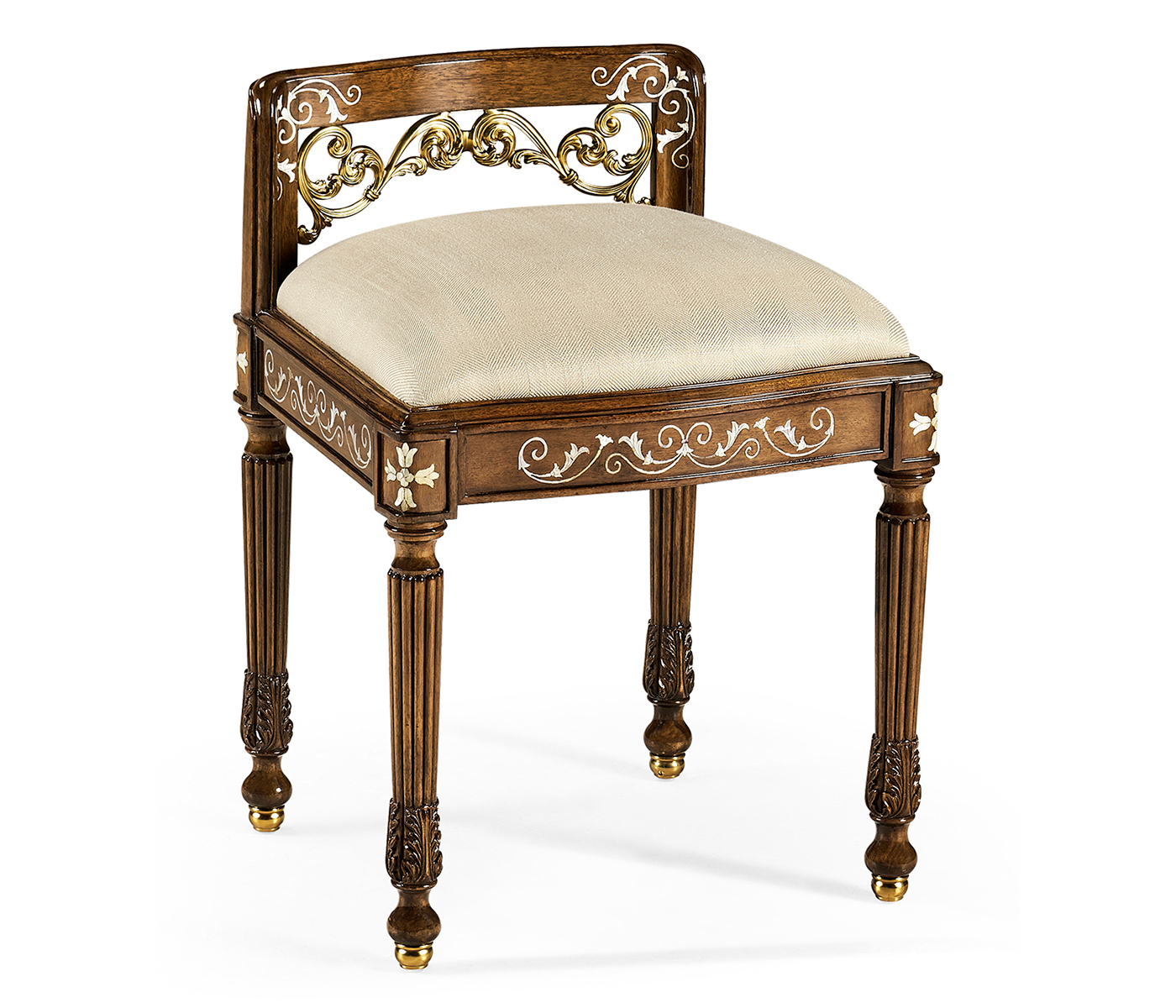 Burl & Mother of Pearl Dressing Stool