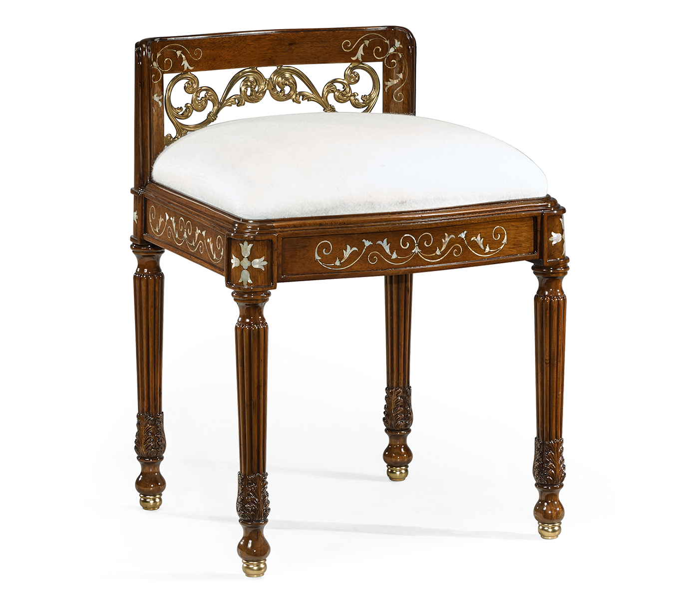 Burl & Mother of Pearl Dressing Stool