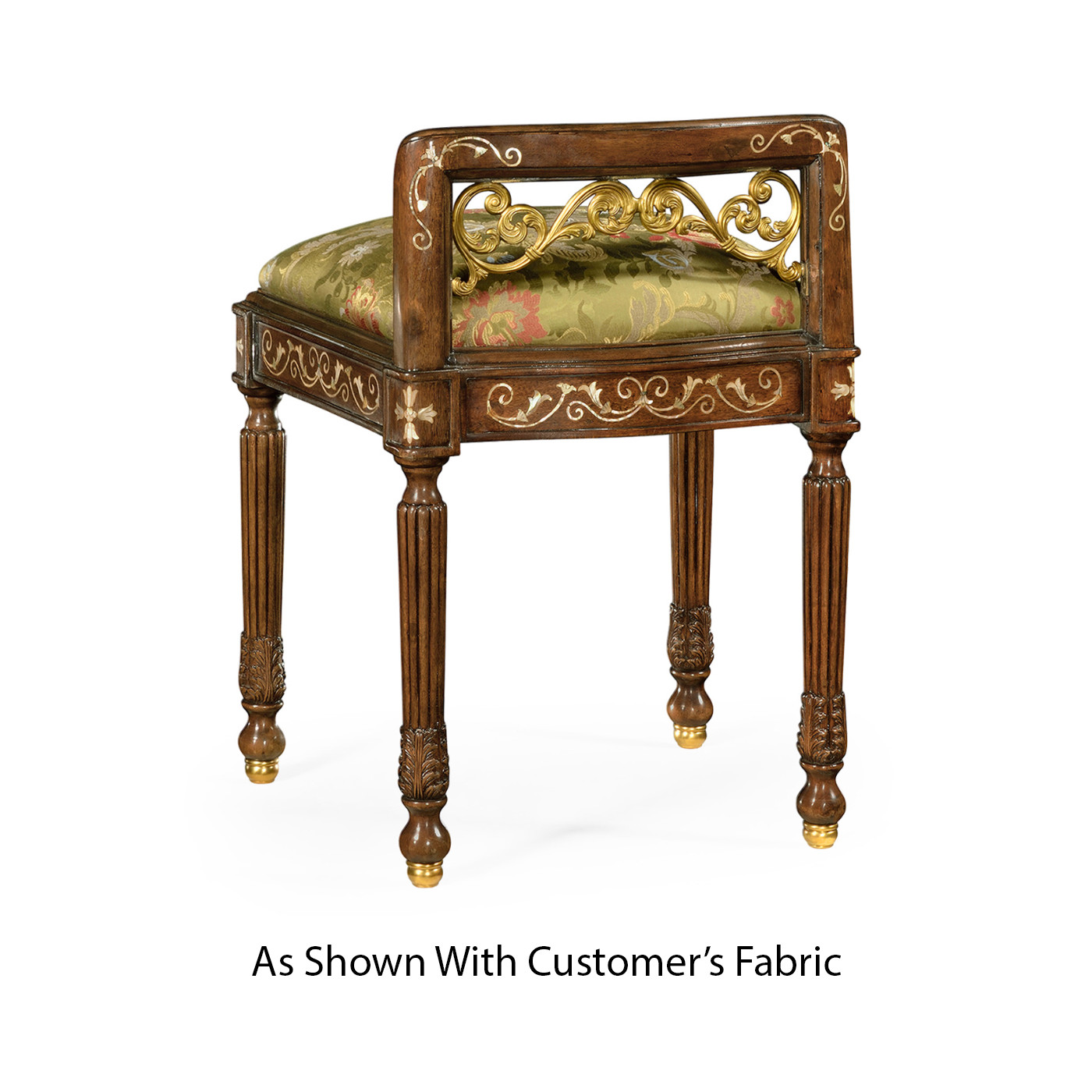 Burl & Mother of Pearl Dressing Stool