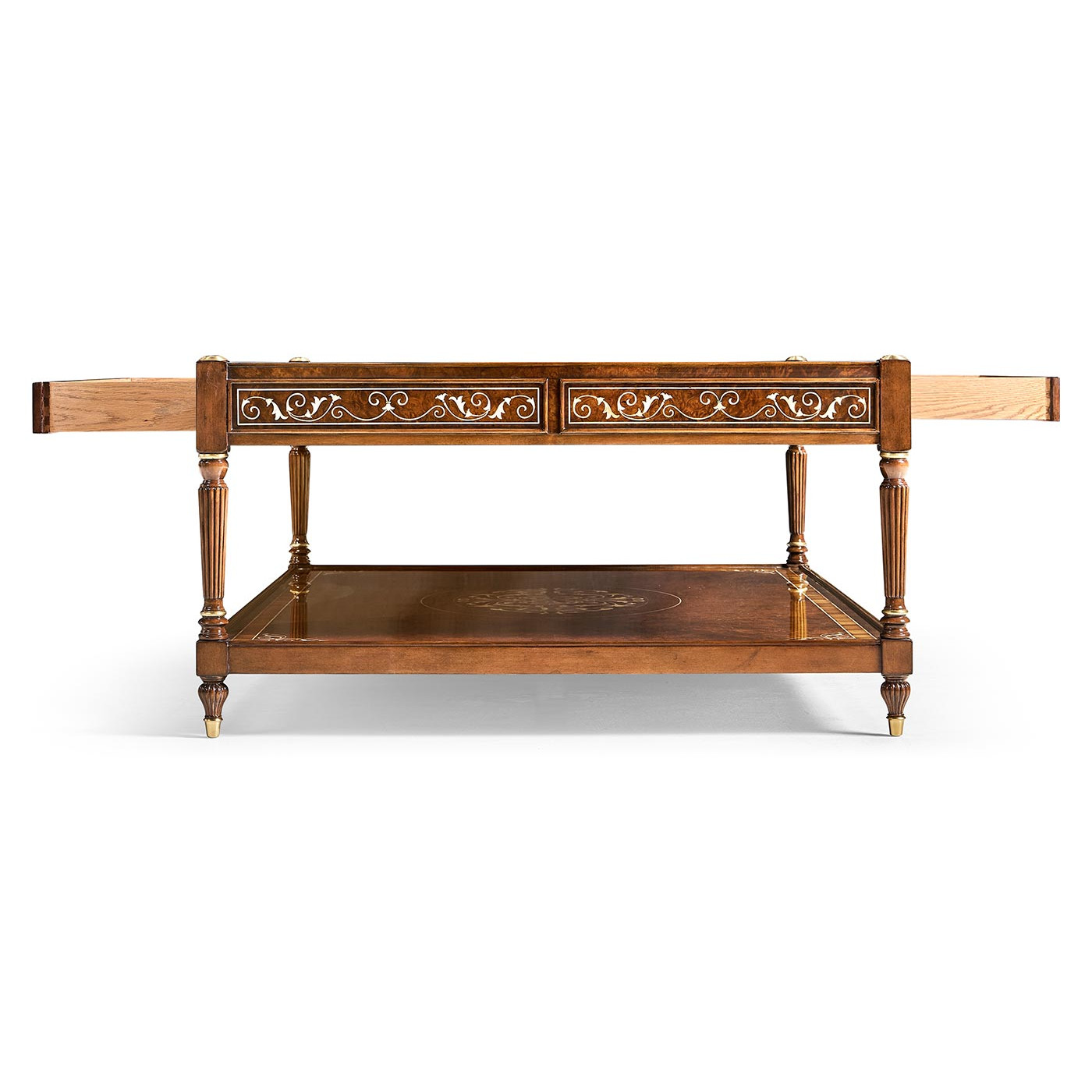 Burl & Mother of Pearl Inlaid Rectangular Coffee Table