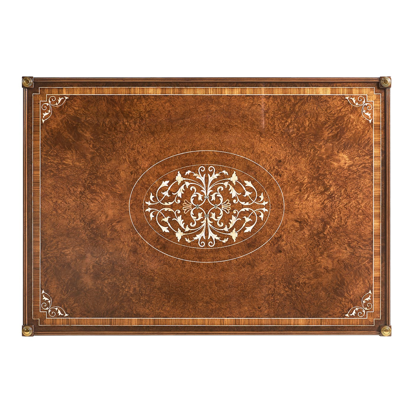 Burl & Mother of Pearl Inlaid Rectangular Coffee Table